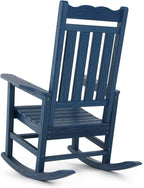 Stoog All-Weather Patio Rocking Chairs Set of 2, Outdoor Rocking Chair with 400 lbs Support, Porch Rocker, Rocking Chairs for Porch, Backyard, Garden and Deck, Blue