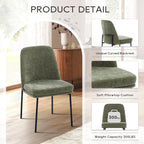 COLAMY Dining Chairs Set of 4, Modern Dining Chairs, Fabric Upholstered Dining Chairs, Kitchen Chairs with Curved Back and Metal Legs for Dining Room Kitchen Restaurant, Green