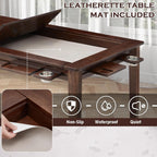 63"x39" Board Game Table with Removable Top Solid Wood Dining/Gaming Table | Gaming Table for 4-6 Players with Play Mat, 6 Detachable Cup Holders & 6 Hobby Trays (Black Walnut)