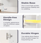 Furnify 71" Tall Pantry Cabinet with LED Light and High Gloss Doors, White | Kitchen Freestanding Pantry Storage Cabinet with Adjustable Shelves, Modern Buffet Hutch Cabinet for Dining Room, Living Room