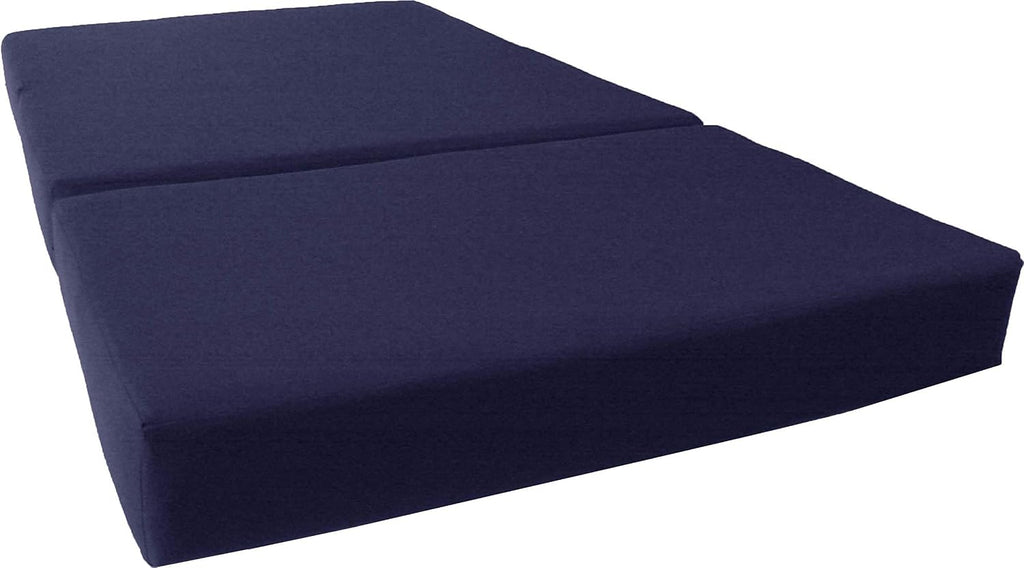 D&D Futon Furniture Navy Trifold Foam Beds, Shikibuton, Tatami Cushion Topper, Foldable Futon Pad, Twin 6x39x75