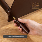 Decor Therapy Truro Half Round Console Table, Traditional Entryway Table with Drawer and Lower Shelf, Classic Hall or Sofa Table for Foyer, Living Room, Walnut