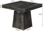 LITTLE TREE Dining Table for 4 People, 31.5-Inch Square Small Kitchen Table, Farmhouse Dinner Table with Sturdy Pedestal Base for Restaurant, Dining Room, Living Room, Grey