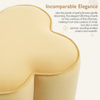 Yellow Velvet Ottoman, Small Vanity Stool, Modern Ottoman Stool, Footrest for Couch, Flower Footstool for Makeup Room, Entryway and Living Room