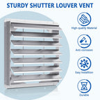 30 Inch Galvanized Shutter Exhaust Louver Vent, Automatic Gravity Shutter Louver Vent for Home Attics, Workshops, Barn, Greenhouse (Motor&Blades are not Included)