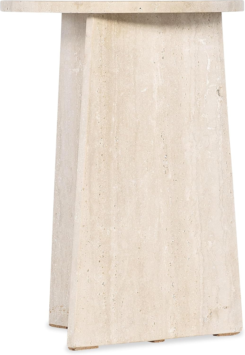 Hooker Melange Cirque Spot Table with Cream Colored Travertine Xalapa Honed Stone