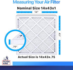 Filter King 14x43x1 Air Filter | 4-PACK | MERV 8 HVAC Pleated A/C Furnace Filters | MADE IN USA | Actual Size: 14 x 43 x .75"