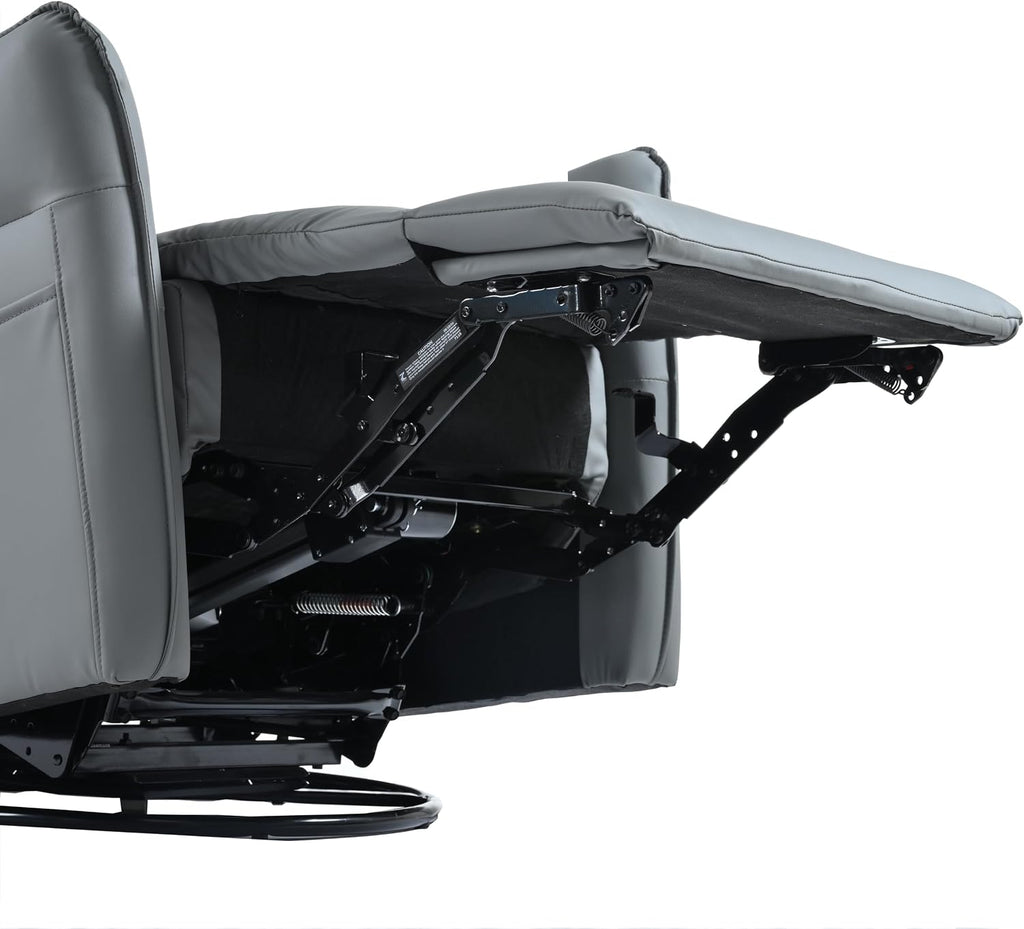 Power Swivel Rocker Recliner Chair with USB Charging Port | PU leather, 270° swivel, power recline, rocking motion, USB & Type-C ports, side pockets, 330 lb capacity, living room