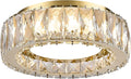 Crystal Gold Flush Mount Ceiling Light Fixture,Dimmable LED 5CCT 3000K-6000K Chandelier,11 Inch Modern Small 24W Round Lighting Fixtures for Kitchen Hallway Foyer Laundry Room