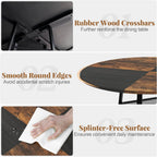 Giantex Round Dining Table for 4-6, 47.5" Circle Kitchen Table with Storage Shelf, Metal Pedestal, Space-Saving Farmhouse Dinner Table for Living Dining Room (Rustic Brown & Black)