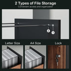 ModernMate 63" Lateral File Cabinet with Lock,2-Drawer Home Office Storage | File Cabinets for A4 / Letter Documents, Wide Credenza w/ Built-in Power Outlet, Fashion TV Stand Organizer, Black Walnut