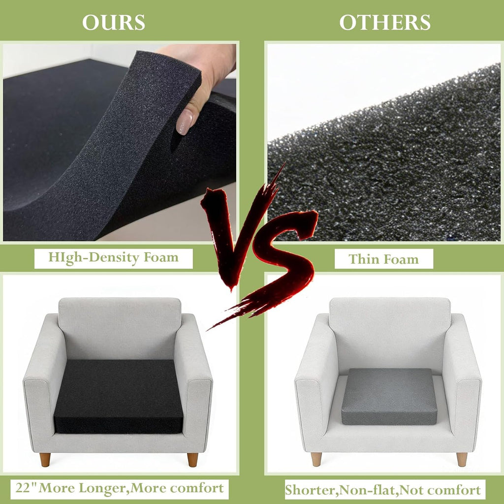 3 Pcs 45D Couch Cushion Support 22" x 22" x 2.4" Couch Cushion Replacement Couch Supports for Sagging Cushions High Density Rectangles Sofa Cushion Support for Furniture Seat Sagging Repair