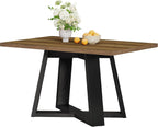 Tribesigns 47-Inch Dining Table for 4 People, Modern Kitchen Table with Wooden Legs, Dinner Table for Kitchen, Dining Room, Small Space, Black and Brown