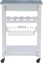 Linon Kitchen Island, White, 22.88 x 15.75 x 33.88