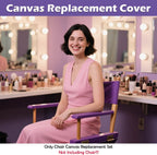 STAY GENT Director's Chair Canvas Replacement Kit 21"L x 8"W - 21"L x 16.5"W Replacement Canvas Durable Cotton Canvas Seat & Back Covers for Makeup, Movie, Show, Outdoor Patio Stools, 1 Set Purple