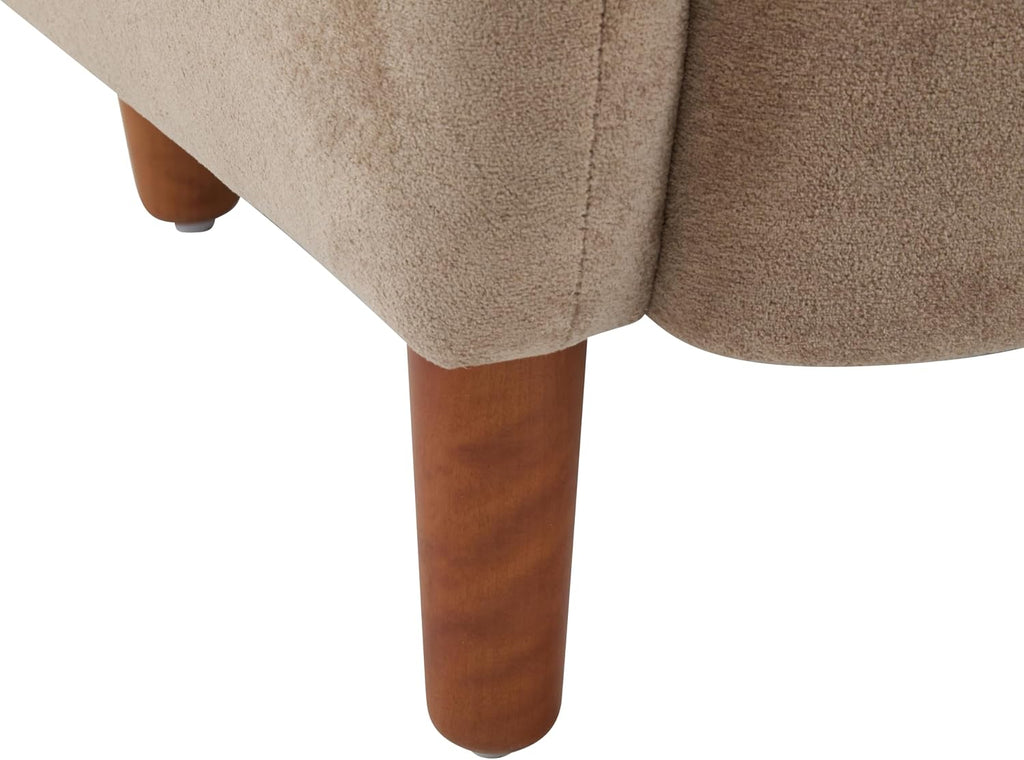 Christopher Knight Home Dolly Mid-Century Modern Velvet Upholstered Wingback Club Chair, Living Room Lounge Chair for Relaxation, Reading Armchair, Solid Wood Living Room Accent Chair, Camel+Brown