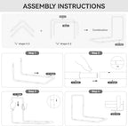 WOWMAX L-Shaped Metal Support Frame for Our Boho Floor Sofa, Freestanding Sofa Bracket Accessory, Easy Assembly, Sturdy Back Support, Sofa Not Included