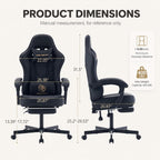 Office Desk Computer Gaming Chair for Adults, Ergonomic High Back Gamer Chair with Massage and Pocket Spring Cushion, Swivel Comfy Video Game Chairs with Footrest and Lumbar Support (Black)