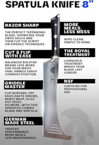 Dalstrong Spatula Knife Hybrid Utensil - 8 inch - Gladiator Series Elite - High Carbon German Steel Kitchen Knife - G10 Handle - Multi-Purpose - BBQ, Chop, Slice, Grill, Flip - Sheath - NSF Certified