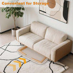 Foldable Coffee Table for Small Spaces, Low Study Table for Sitting On The Floor, Wood Folding Coffee Tables for Living Room, Bedroom, Home Office, Apartment, Dorm (White)