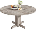 Round Dining Table for 4-6 People,Circle Dining Table, 47 Inch Farmhouse Kitchen Table with Sturdy Pedestal Base,Finish Circle Table for Dining Room, Living Room, Apartment