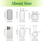 Mini Glass Vases for Centerpieces - Hewory Clear Small Bud Vases in Bulk, Cute Flower Vases Set for Wedding, Home Decoration, Table Decor (Clear, 4)