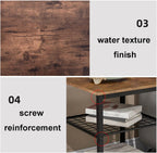 Wrought Iron Bedside Table with 3 Tier Open Storage Shelf Sofa Side Table, Portable Metal e Phone Table Easy to Install Suitable for Office Living Room Bedroom (Black)