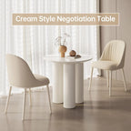 Small Round Dining Table, 30" Circle Kitchen Table with 3 Legs, Modern White Accent Table for Kitchen, Dining Room, Home Office and Living Room