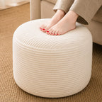 Round Pouf Ottoman Foot Rest 20 X 15 - Floor Pouf for Living Room Seating, Soft Corduroy Ottoman, Lightweight Foot Stool for Couch