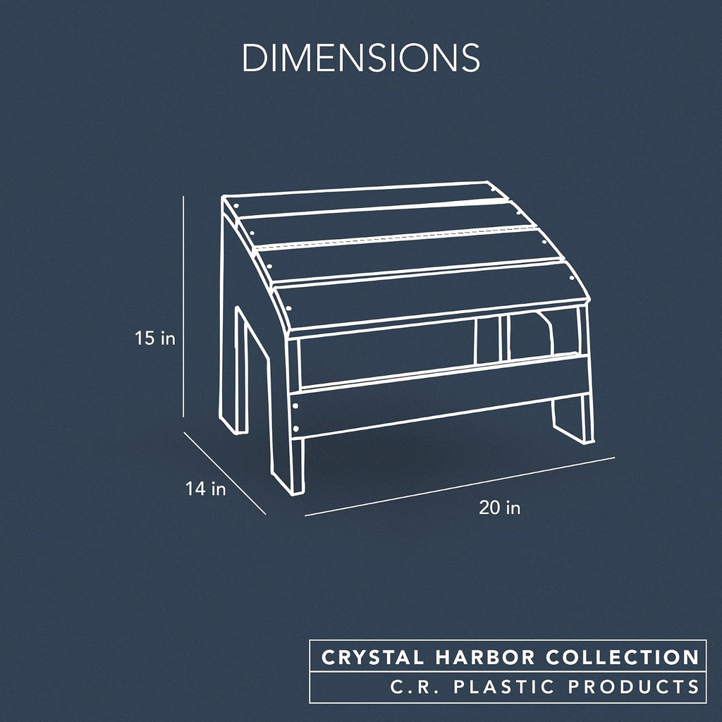 Crystal Harbor Outdoor Footstool, Navy – Recycled HDPE All-Weather Ottoman for Adirondack Chairs