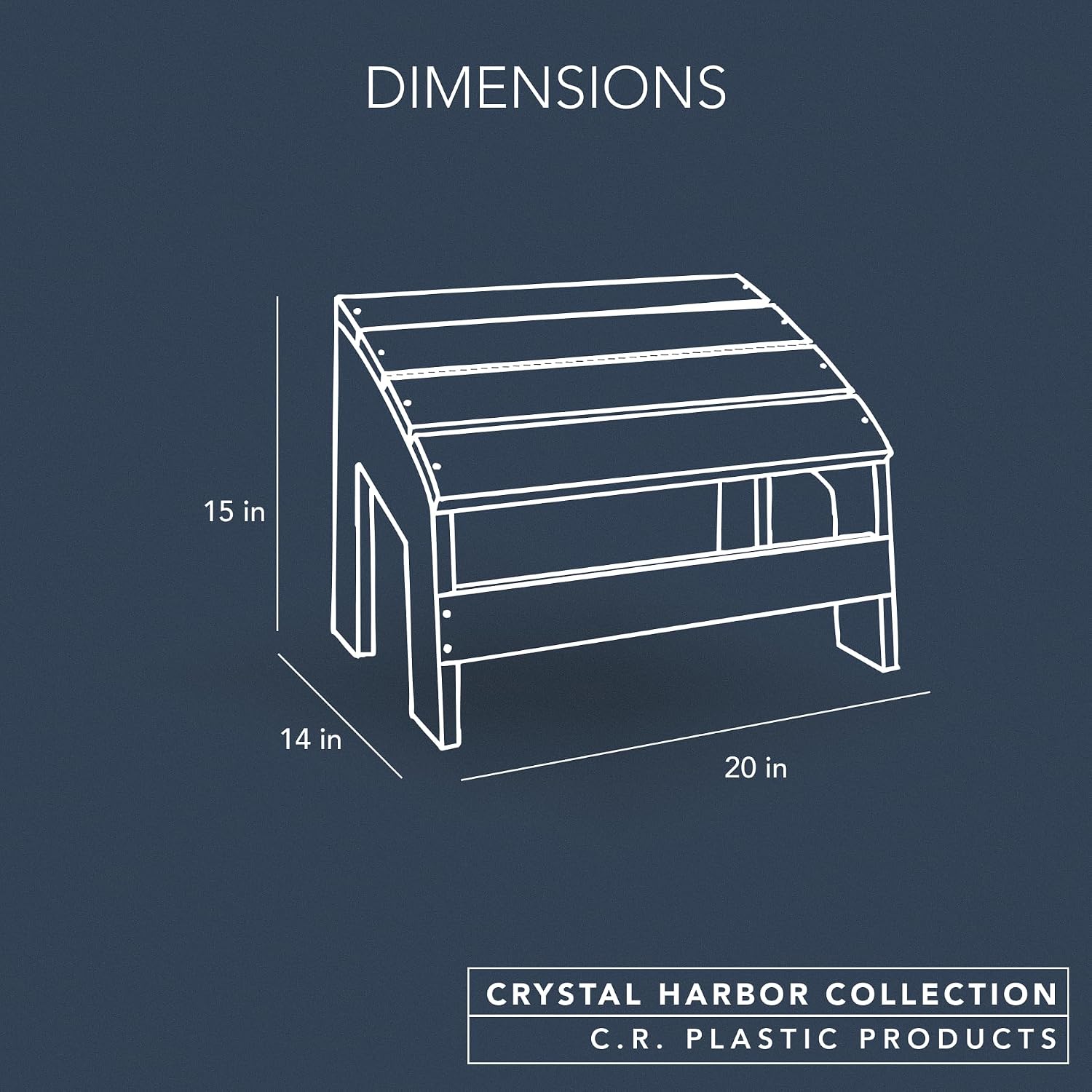 Crystal Harbor Outdoor Footstool, Navy – Recycled HDPE All-Weather Ottoman for Adirondack Chairs