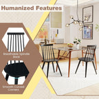GOFLAME Windsor Dining Chairs Set of 2, Farmhouse Kitchen Chairs with Rubber Wood Frame, Slat Spindle Back, Armless Side Chairs for Dining Room, Living Room, Restaurant