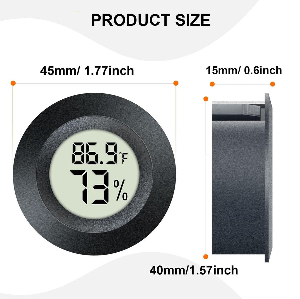 4 Pack Hygrometer Thermometer Digital Humidity Meter Indoor/Outdoor Humidity Monitor Reptile Thermo-Hygrometer for Greenhouse Humidors Terrarium Jars, Fahrenheit (℉) /Celsius(℃) (4)