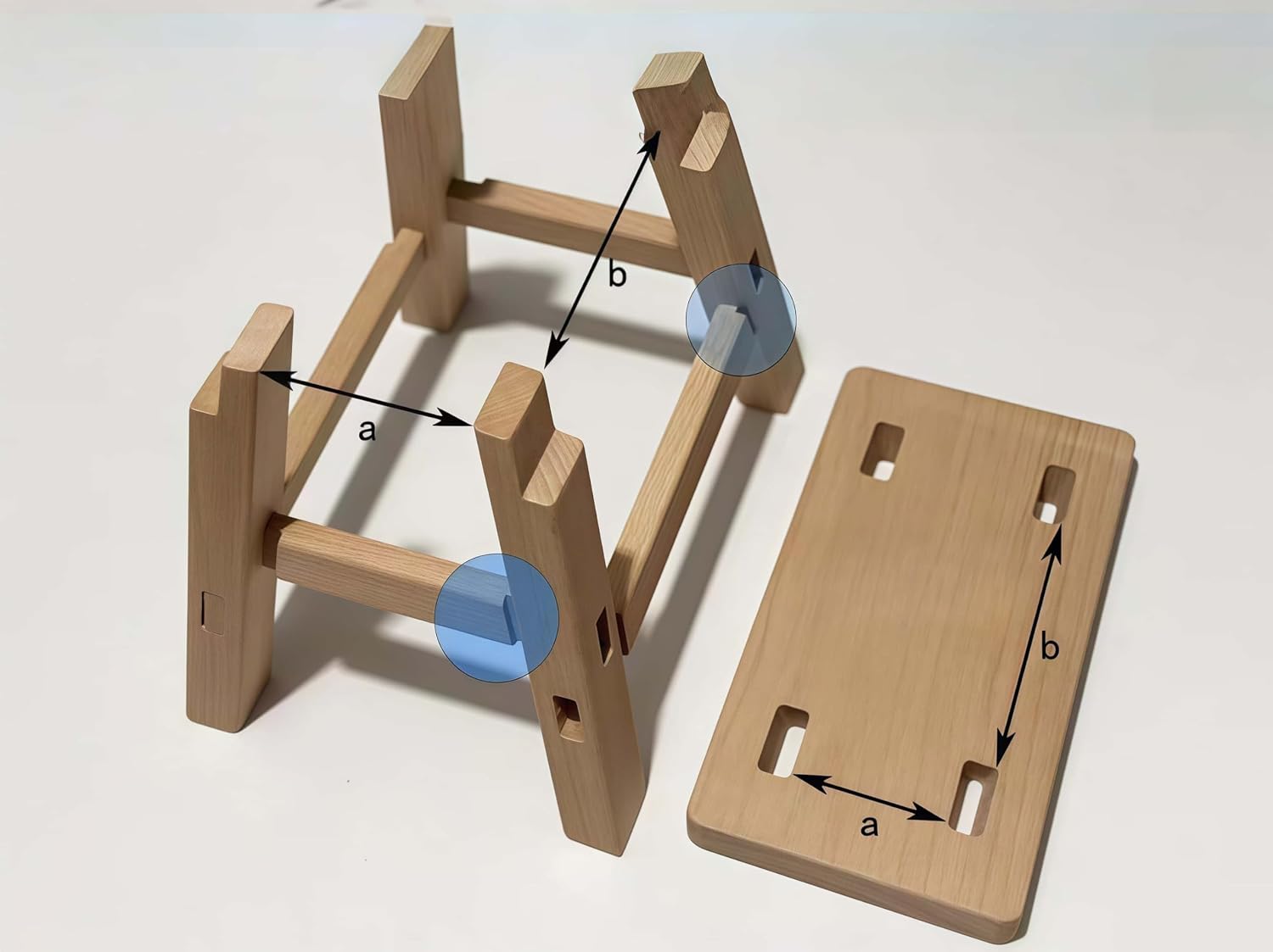 DIY Wooden Stool Kit, Mortise and Tenon Construction, 9.4 x 5.1 x 7.9 inches, Natural Birch Tree