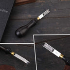 Diudus Leather Edge Beveler Tool, French Skiver, Wide Mouth Leather Edge Bevelers Skiving 8mm, Leather Edge Trimmer Crafting Tools with Wooden Handle for DIY Leather Craft