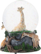 Elanze Designs Giraffe Friend Couple 100MM Sturdy Wind Up Musical Glitter Water Snow Globe Magical Tabletop Dresser Nightstand Figurine Decoration Plays Tune Born Free