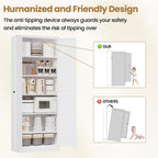 Kitchen Pantry Cabinet, 72" Tall White Metal Storage Cabinet, Kitchen Storage with 2 Doors and 5 Adjustable Shelves, Freestanding Cupboard for Living, Dining Room and Bathroom,Assemble Required