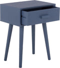 SAFAVIEH Home Collection - Lyle Blue Accent Table, 1 Drawer, Mid-Century Modern Design (ACC5702H)