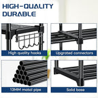 Mavivegue 10 Tiers Shoe Rack Tall Shoe Organizer Shoe Storage 55-65 Pairs Vertical Shoe Shelf Large Shoe Rack Organizer Stackable Shoe Racks for Entryway, Closet, Garage, Bedroom,Cloakroom -Black