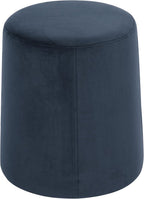 Spatial Order 17" Organic Shape Ottoman - Blue Velvet