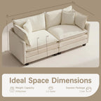 Oversized Loveseat Sofa, 70" Sectional Cloud Couch, 2 Seat Modern Comfy Sofa Chenille Deep Seat Couches with 2 Pillows, for Small Apartment, Living Room (Beige 70" Loveseat)