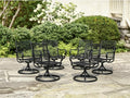 Outdoor Swivel Rocker Dining Chair Set of 6, All Weather Patio Dining Chair with Textilene High Back and Metal Frame, Backyard, Lawn Garden and Deck Porch Patio Furniture Set