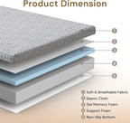Foldable Mattress, 4 Inch Memory Foam Guest Floor Mat, Tri Folding Portable Mattress for Kids and Adults, Washable Cover, Non-Slip Design, Twin Grey (Size: 38" L x 74" W x 4" Th)