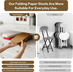 17 Inch Folding Stool 660lb Foldable Paper Stool, Eco-Friendly Kraft Paper Honeycomb Design Home Furniture Modern, Foldable to 1.2 Inch Round Foot Stool for Living Dining Room (Brown)