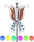 MUMTOP Wind Spinner Outdoor Large, 83 Inch Metal LED Wind Sculptures, Tulip Windmill for Yard Art, Garden Decor