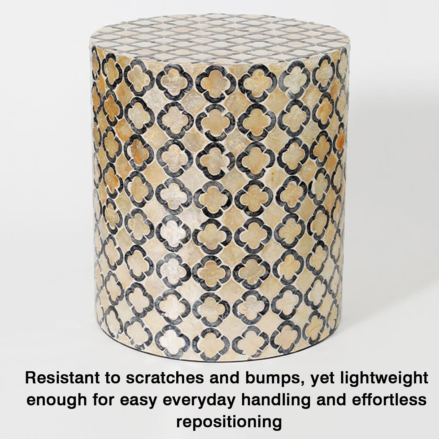 Bedside/Sofa Side Table – Shell-Style Accent Table (Suitable for Living Room, Balcony, or as a Coffee Table/Drum Stool)