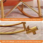 Rocking Chair, Adjustable Backrest Chair with Side Pockets, Side Armchairs for Balcony Porch Patio(Orange+Gold Legs)