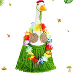 3 Pcs Summer Bikini Goose Outfit for 23'' Plastic or Cement Porch Goose Hawaiian Knitted Bikini Lawn Clothes Tropical Costume for Summer Hula Party Patio Yard Lawn