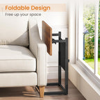Giikin TV Tray Table, 23.6" Extra Large Side Table, Adjustable Height TV Trays for Eating on Couch, 90° Tilt Angle Foldable C-Shaped End Table with Storage for Small Spaces Sofa Bed Dinner