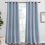 NICETOWN Vintage Blue Blackout Curtains 102 inches Length for Living Room, 2 Panels, 55" Wide, Thermal Insulated Long Drapes for Large Window